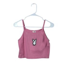 Playboy Logo Pink Cropped Tank size L
